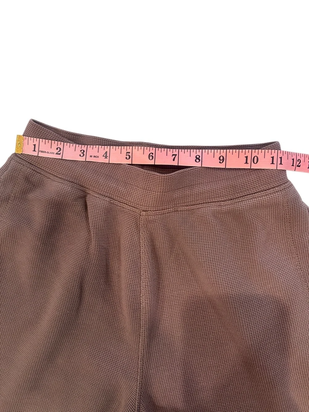 Alo Women's Brown Waffle Crop Top & Pants Set - Picture 12 of 13